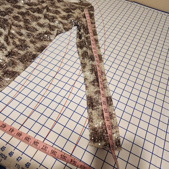 Free People Printed Gold Rush Long Sleeve Top NWOT XL - Picture 5 of 9